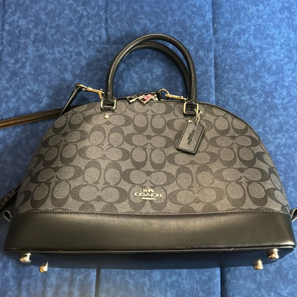COACH | Black Signature Canvas Sierra Mini Satchel Authentic - Picture 1 of 15